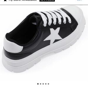 Black and White Star Sneakers